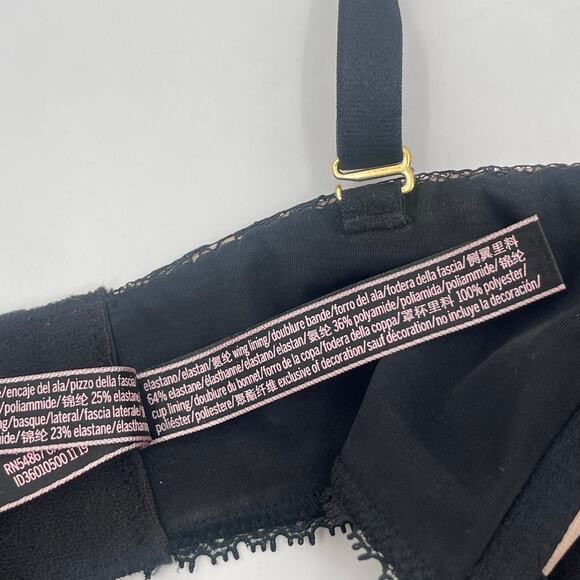 VICTORIA'S SECRET Very Sexy Bra Size 32DD Multi-Way Multi Position Black Lace - Picture 10 of 14